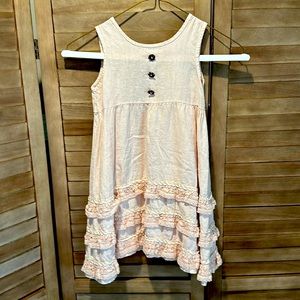 Bombolini Little Girls Linen Dress ~ Blush ~ 4